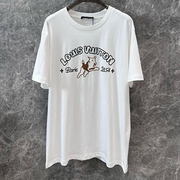 ルイヴィトン エンブロイダードコットンTシャツ 偽物【人気商品】 1AFQ66